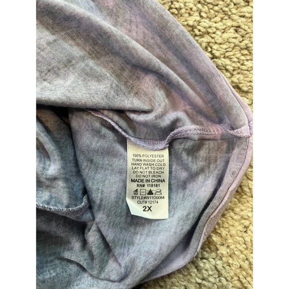 Vintage B.L.E.U. Peacock Patterned Dolman Sleeve Top Womens Size 2X Sparkle Boho - Picture 8 of 8